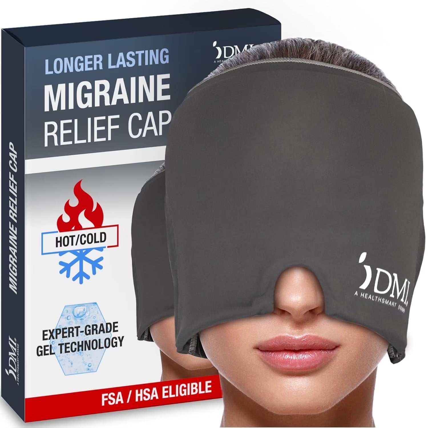 Ultra Migraine Relief Cap | Natural Headache Relief | HSA & FSA Eligible | Migraine Mask and Headache Relief Hat | Gel Eye Mask | Ice Face Mask and Cold Cap for Migraines | Headache Ice Pack