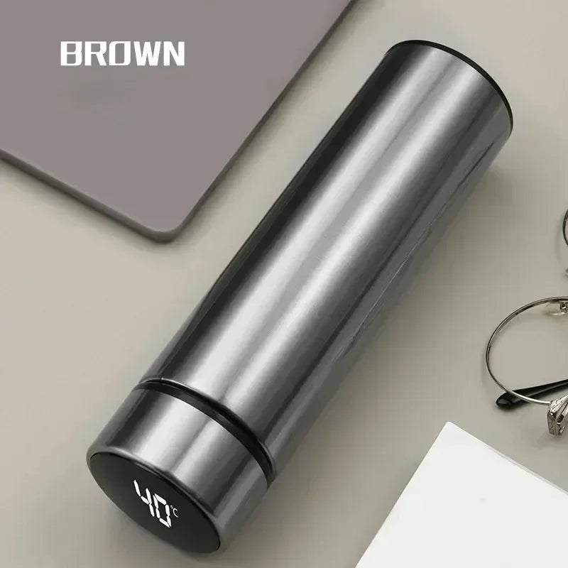 Stainless Steel Thermos Bottle with Digital Temperature Display