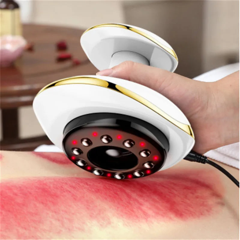 Home Electric Guasha Scraping Massage Cupping Body Massager Vacuum Cans Suction Cup Heating Fat Burner Anti-Cellulite Massager