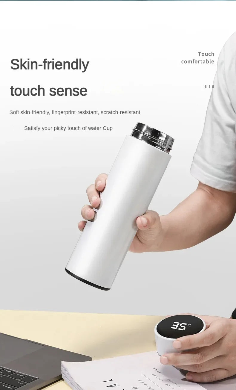 Stainless Steel Thermos Bottle with Digital Temperature Display