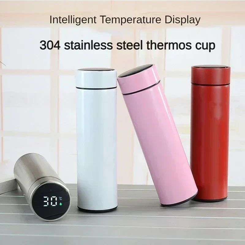 Stainless Steel Thermos Bottle with Digital Temperature Display