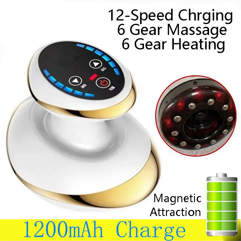 Home Electric Guasha Scraping Massage Cupping Body Massager Vacuum Cans Suction Cup Heating Fat Burner Anti-Cellulite Massager