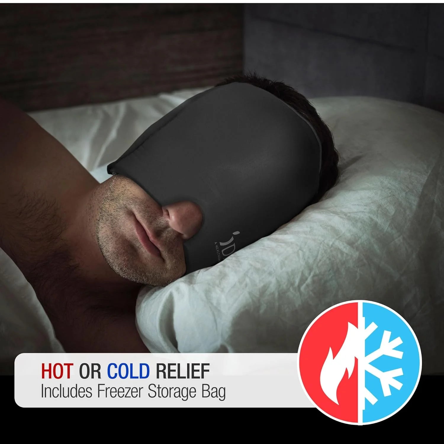 Ultra Migraine Relief Cap | Natural Headache Relief | HSA & FSA Eligible | Migraine Mask and Headache Relief Hat | Gel Eye Mask | Ice Face Mask and Cold Cap for Migraines | Headache Ice Pack